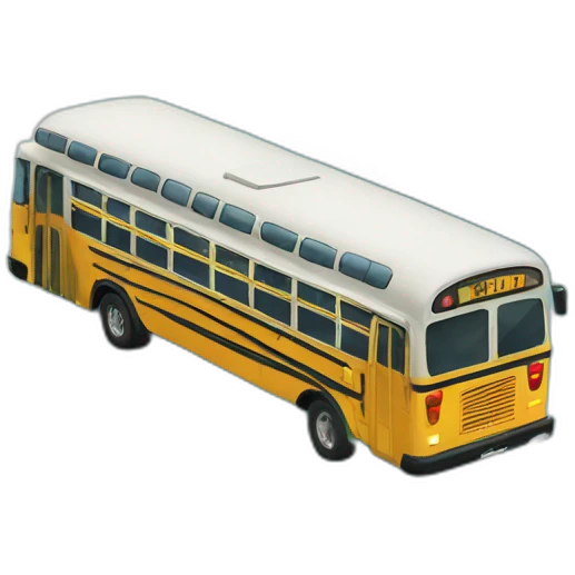 Bus at river emoji