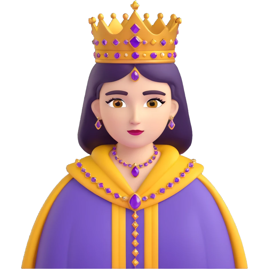 Empress Theodora wearing a jeweled crown and purple cloak emoji