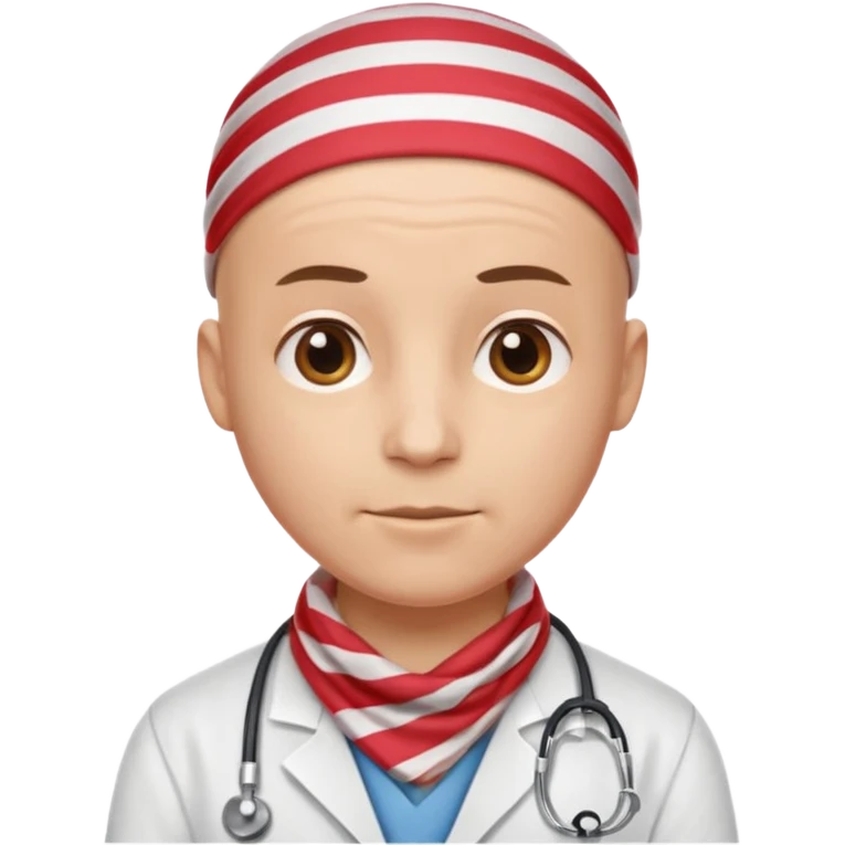 bald doctor with stripe bandanna emoji