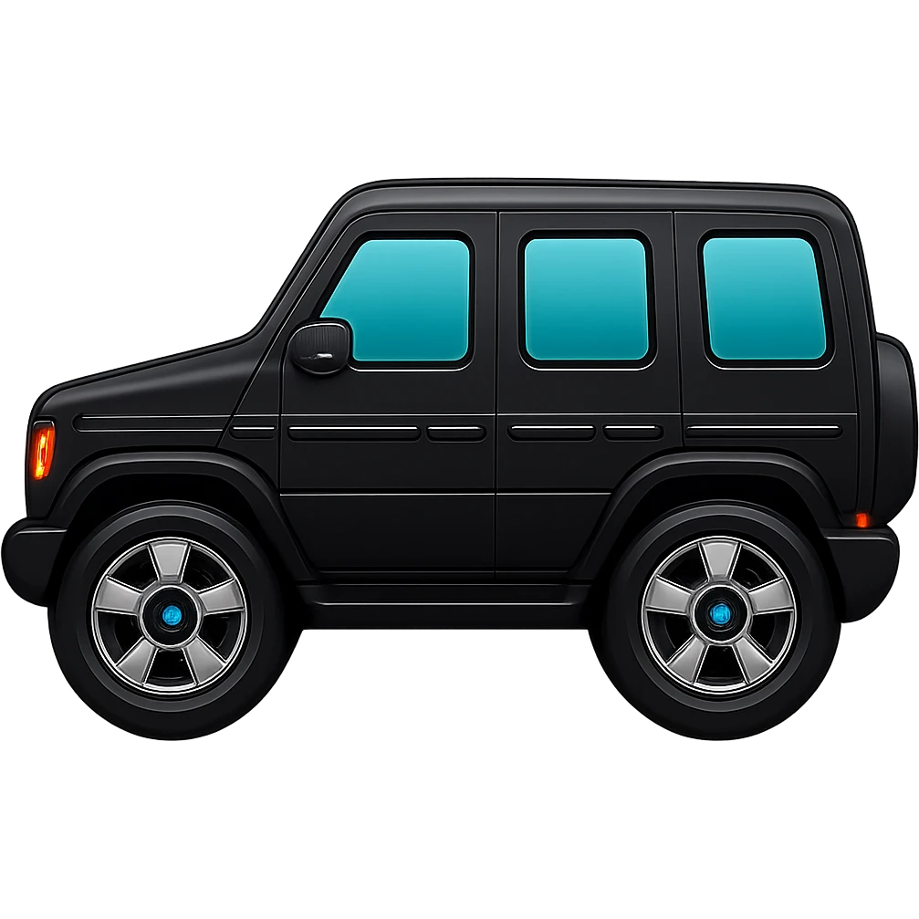 Remove the exterior sticker-like outline from the cartoonish, minimal, glossy style car image so only the car remains with a transparent background. Keep all interior details intact and preserve the cartoonish, minimal, glossy style. emoji