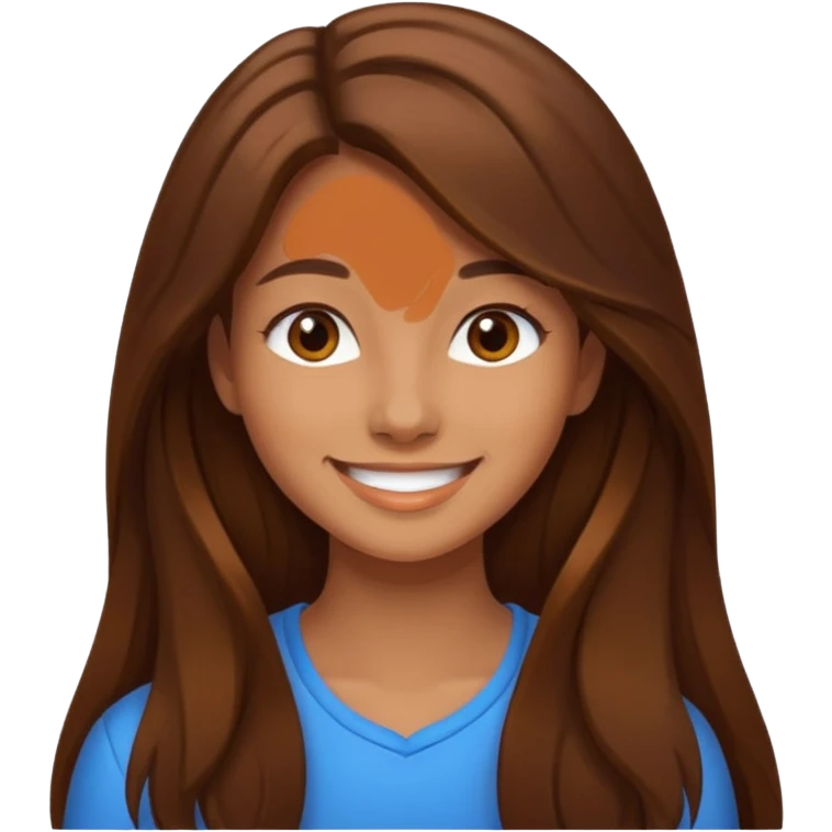 Chica joven pelo sé mi largo emoji