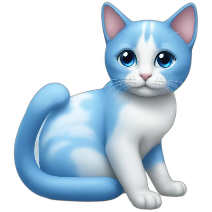 blue love, white love, cat, emoji