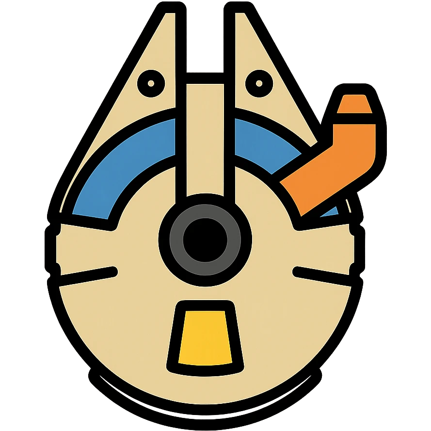 Millennium Falcon color outline icon emoji