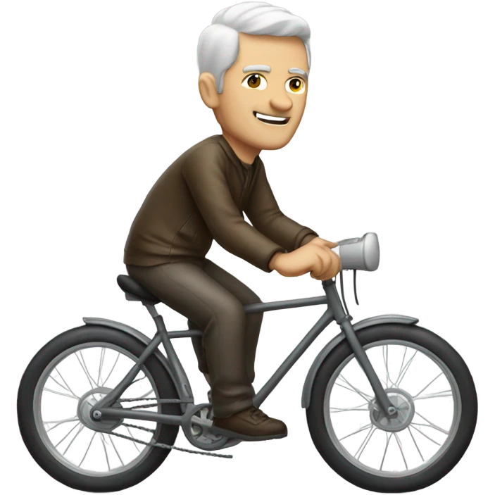 Cool white 40 year old man on a bike emoji