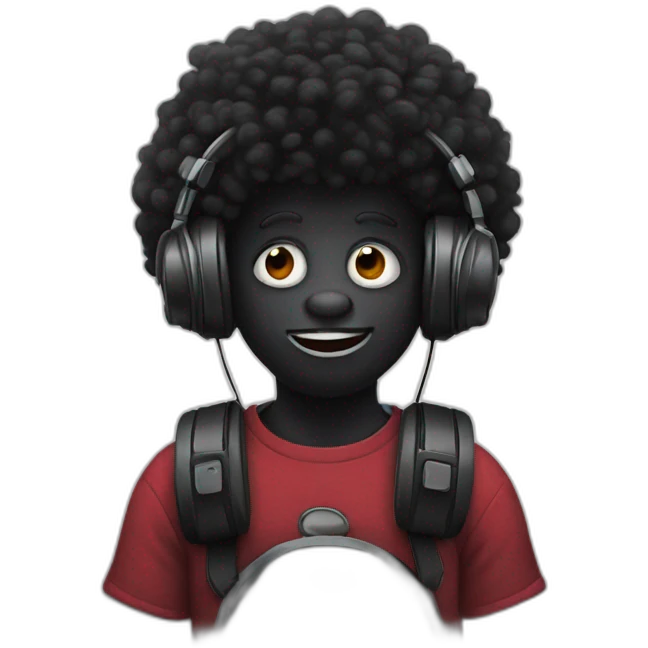 Golliwog listening to music emoji