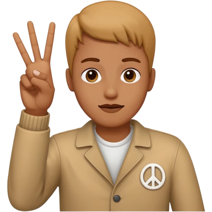 A person throwing up a peace sign emoji