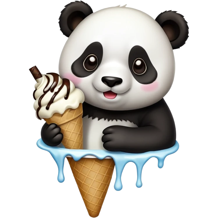 Panda eating ice cream emoji