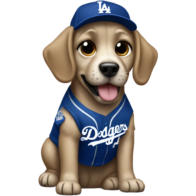 Dog wearing Dodgers jersey  emoji
