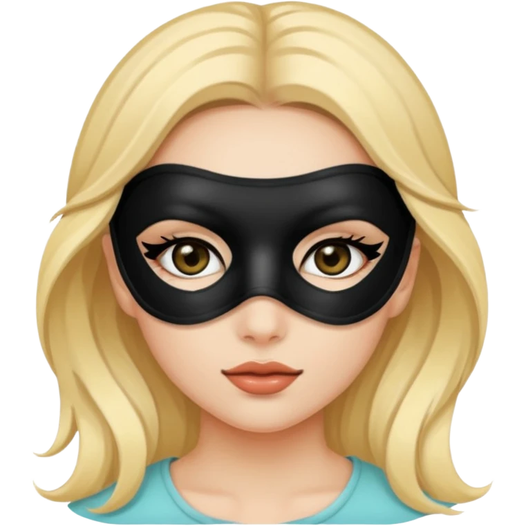 black eye mask with girl emoji
