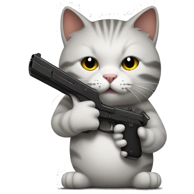 Cat with gun emoji
