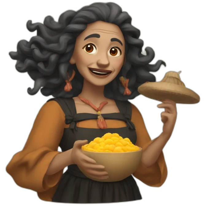 Bruja diciendo con mucho gusto emoji