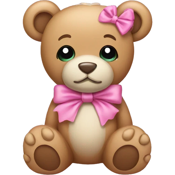 Teddy wearing a pink bow  emoji