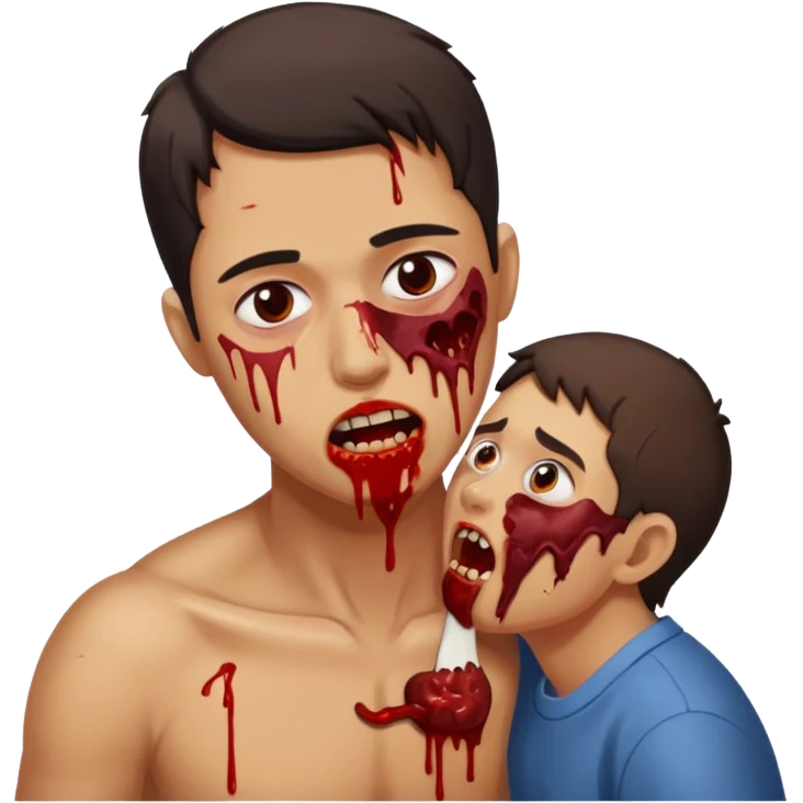 man eating human flesh from another person emoji