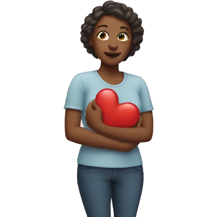 Mother holds her heart in her arm emoji