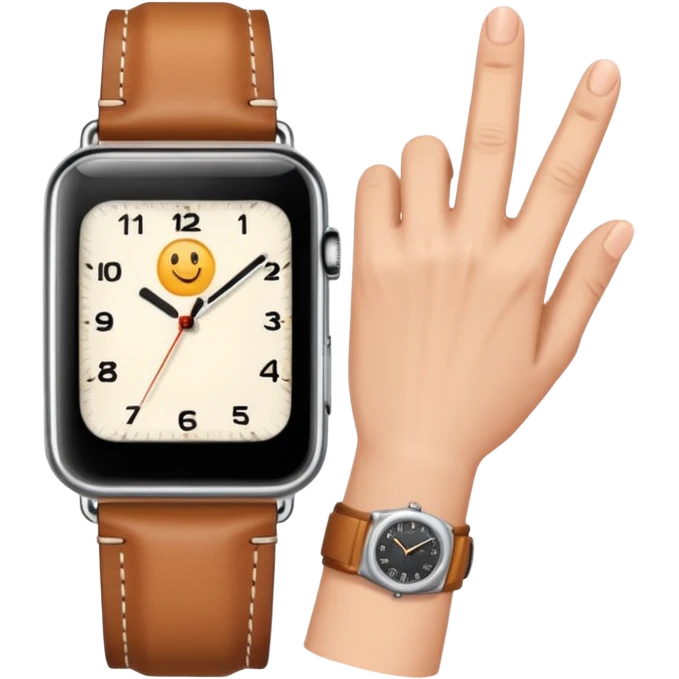 Just the finger like in the 4 picture but the watch on top of the sleeve  emoji