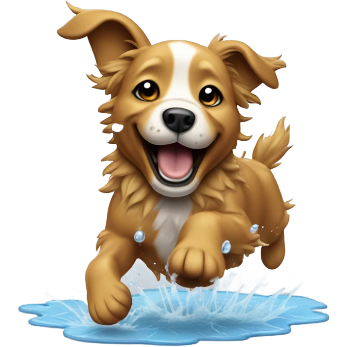 dog enjoying rainy day emoji