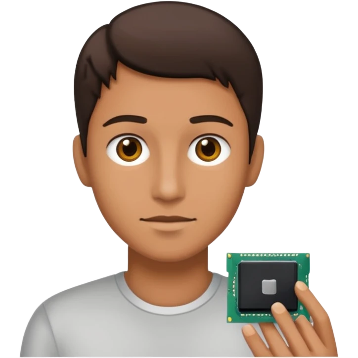 an icon of a person with a small computer chip next to him emoji