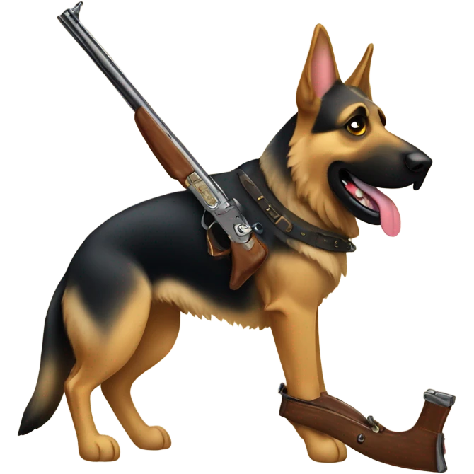 German shepherd with a flintlock  emoji