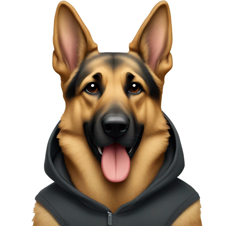 German Shepard wearing a Nike hoodie  emoji