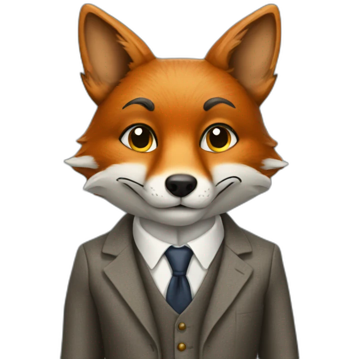 Fox in banker's clothes emoji