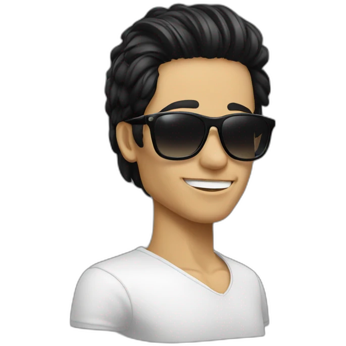 skull slick black hair sunglasses emoji