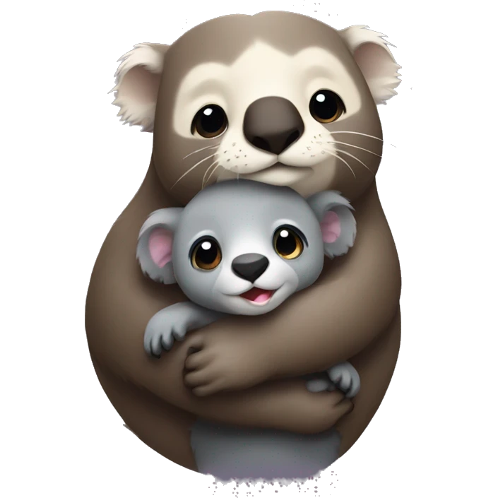 otter hugging koala emoji