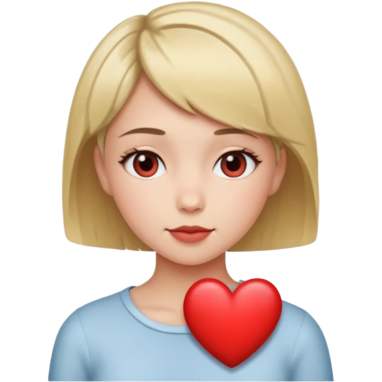 girl with short hair and heart in eyes emoji