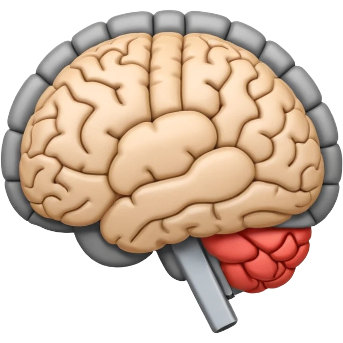 A simple emoji of a human brain with a horizontal loading bar underneath, partially filled, flat emoji style, bold outline, minimal details emoji