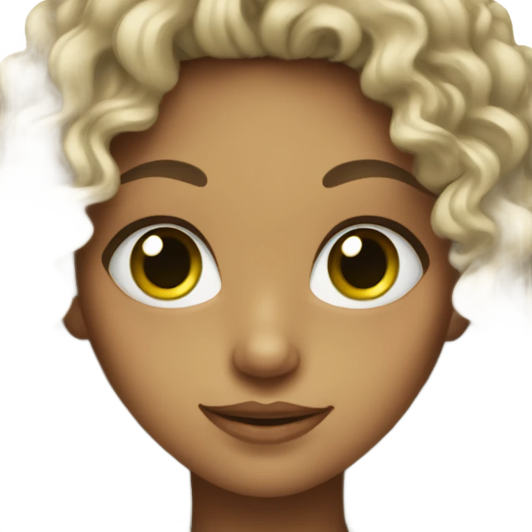 Girl with curly hair and green eyes emoji