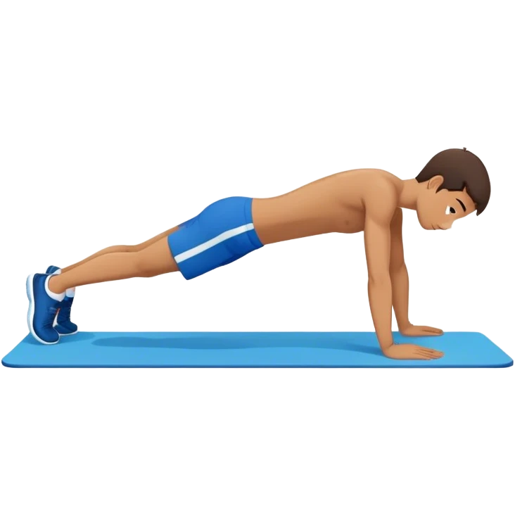 blue shorts doing plank exercise emoji
