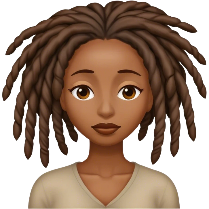Black woman with locs hiding eyes emoji