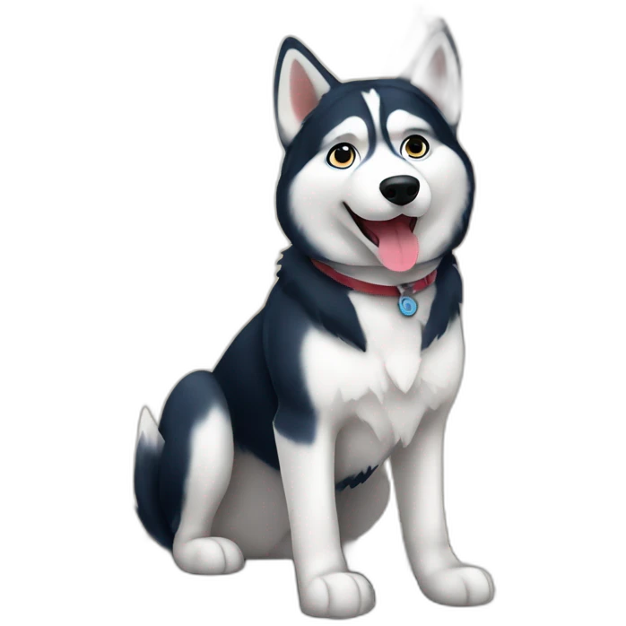 Husky in Prague emoji
