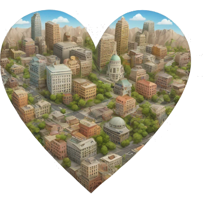 city in the shape of a heart emoji