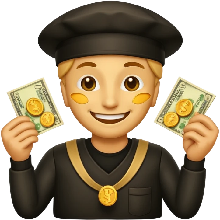 robber emoji with money cheese emoji