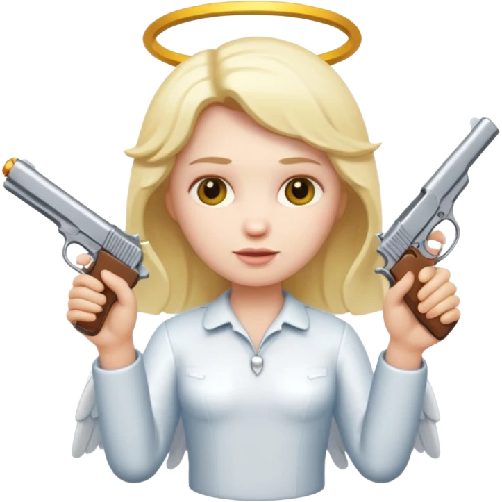 Emoji de ángel con pistola emoji