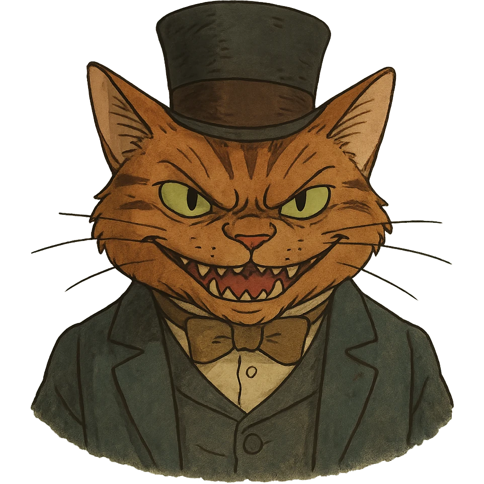 evil British cat emoji