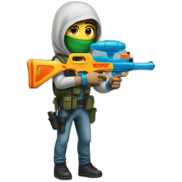 palestinian with a water gun emoji