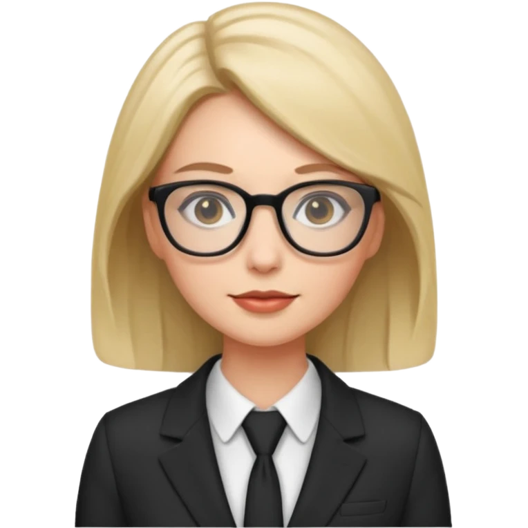chick with glasses, wearing suit emoji