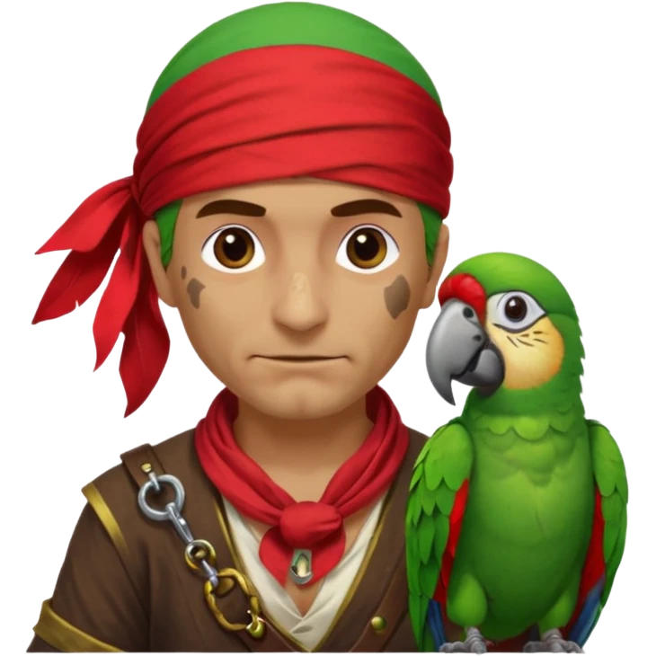 pirate and parrot emoji