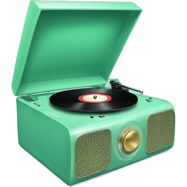 Mint green record player  emoji