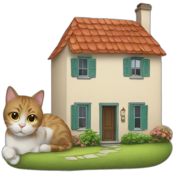 house and cat emoji
