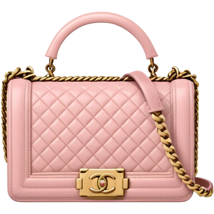 light pink chanel le boy bag emoji
