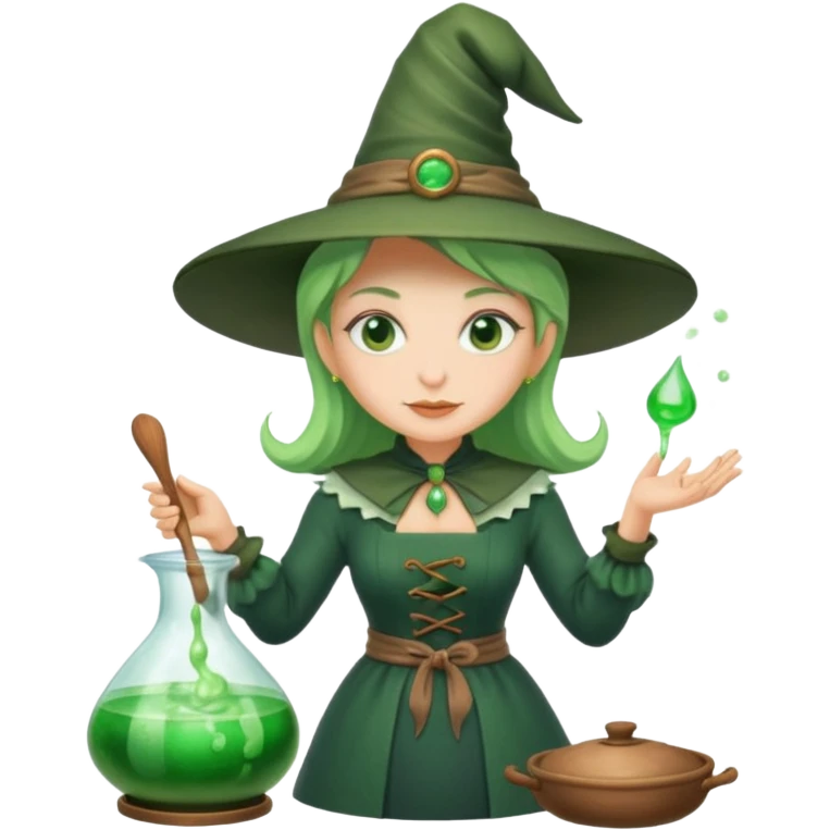 green witch cooking potion emoji