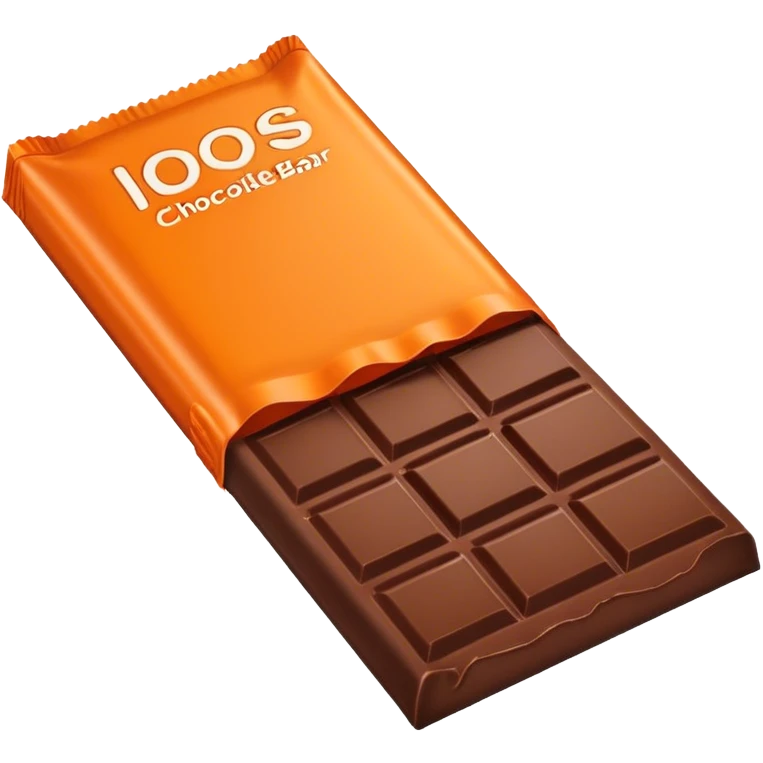 Chocolate bar with orange evalope emoji