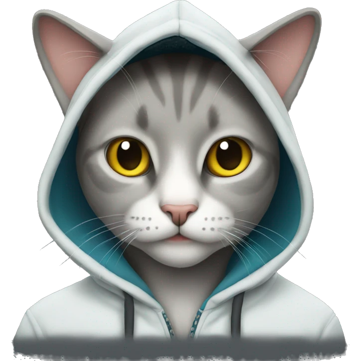 Cat wearing hoodie emoji