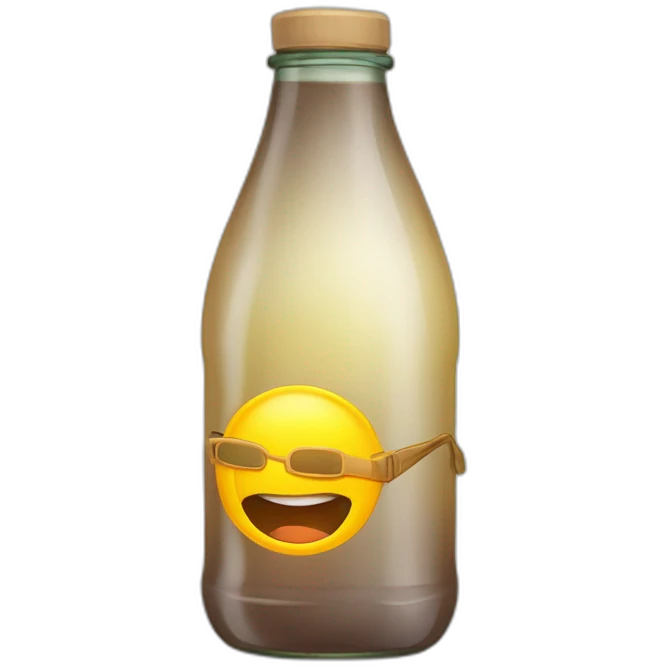 botella con lentes tomando el sol emoji