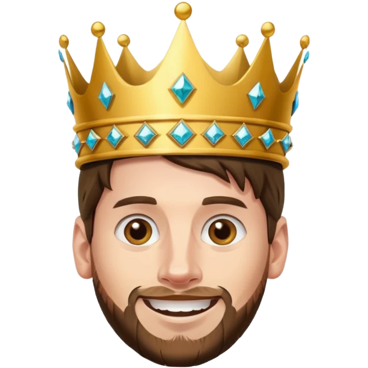 Messi with crown on his head emoji