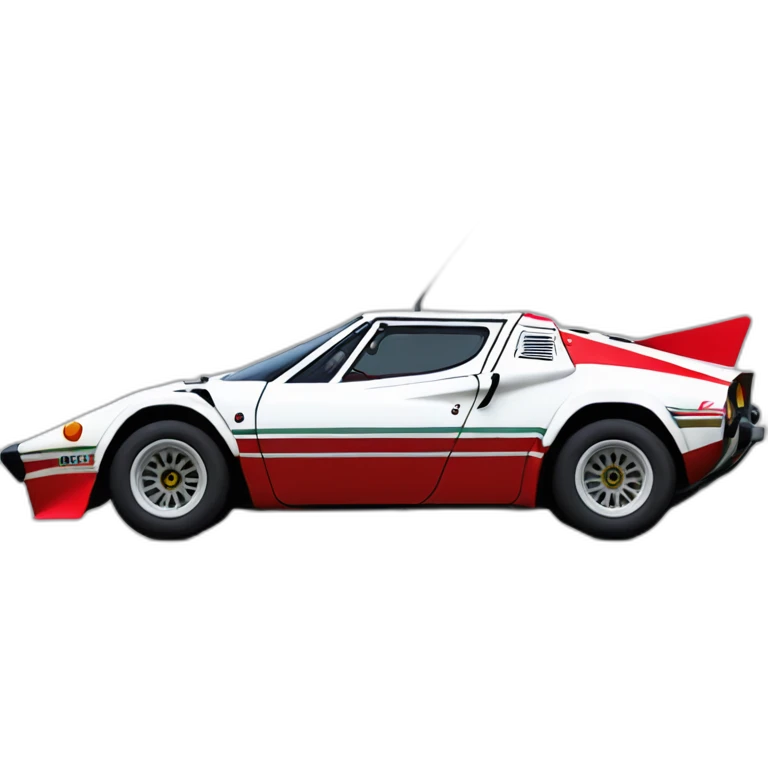 hiperrealist Lancia Stratos versión Rally emoji