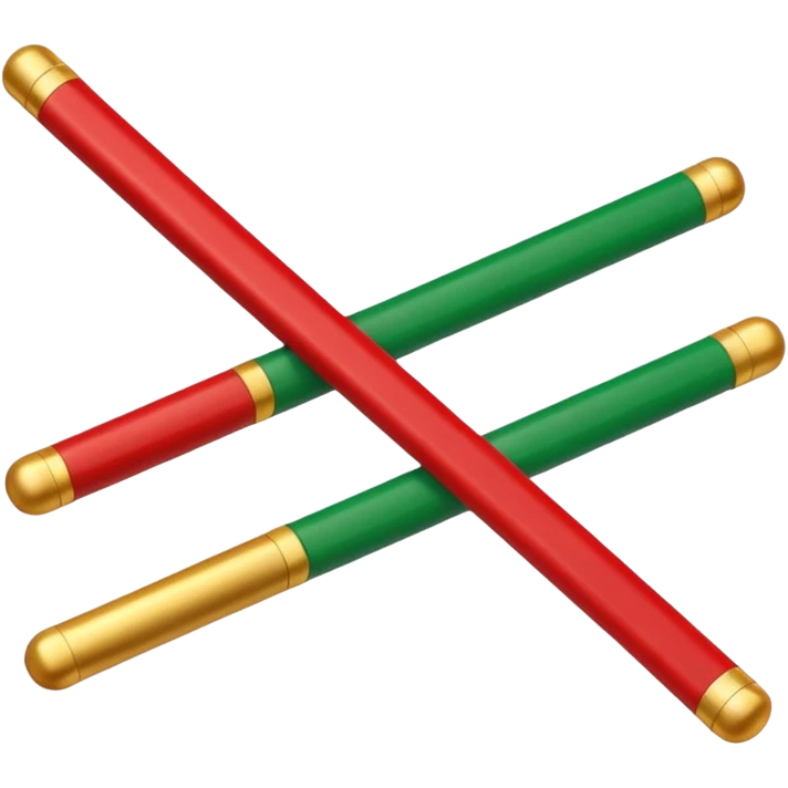 really short heavy sticks with bisel endings christmas color emoji