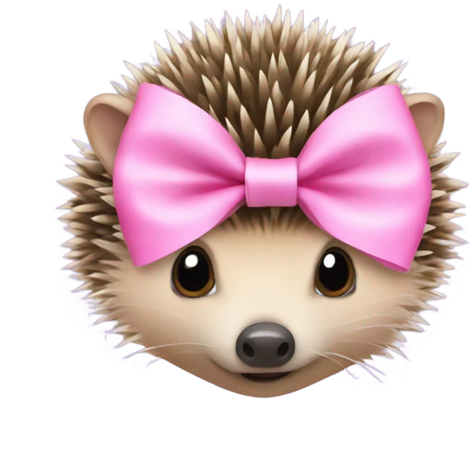 hedgehog with a pink bow emoji
